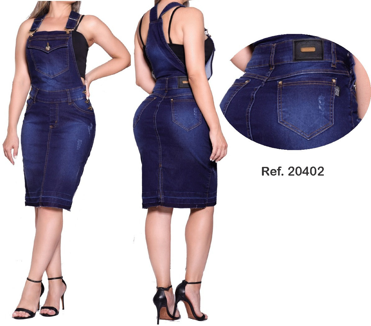 Jardineira Jeans Lycra Saia Evangélica Gospel