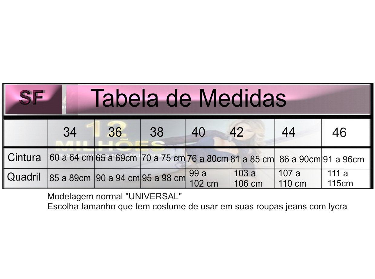 Calça Feminina Lycra com Bojo Modela BumBum Set For Original