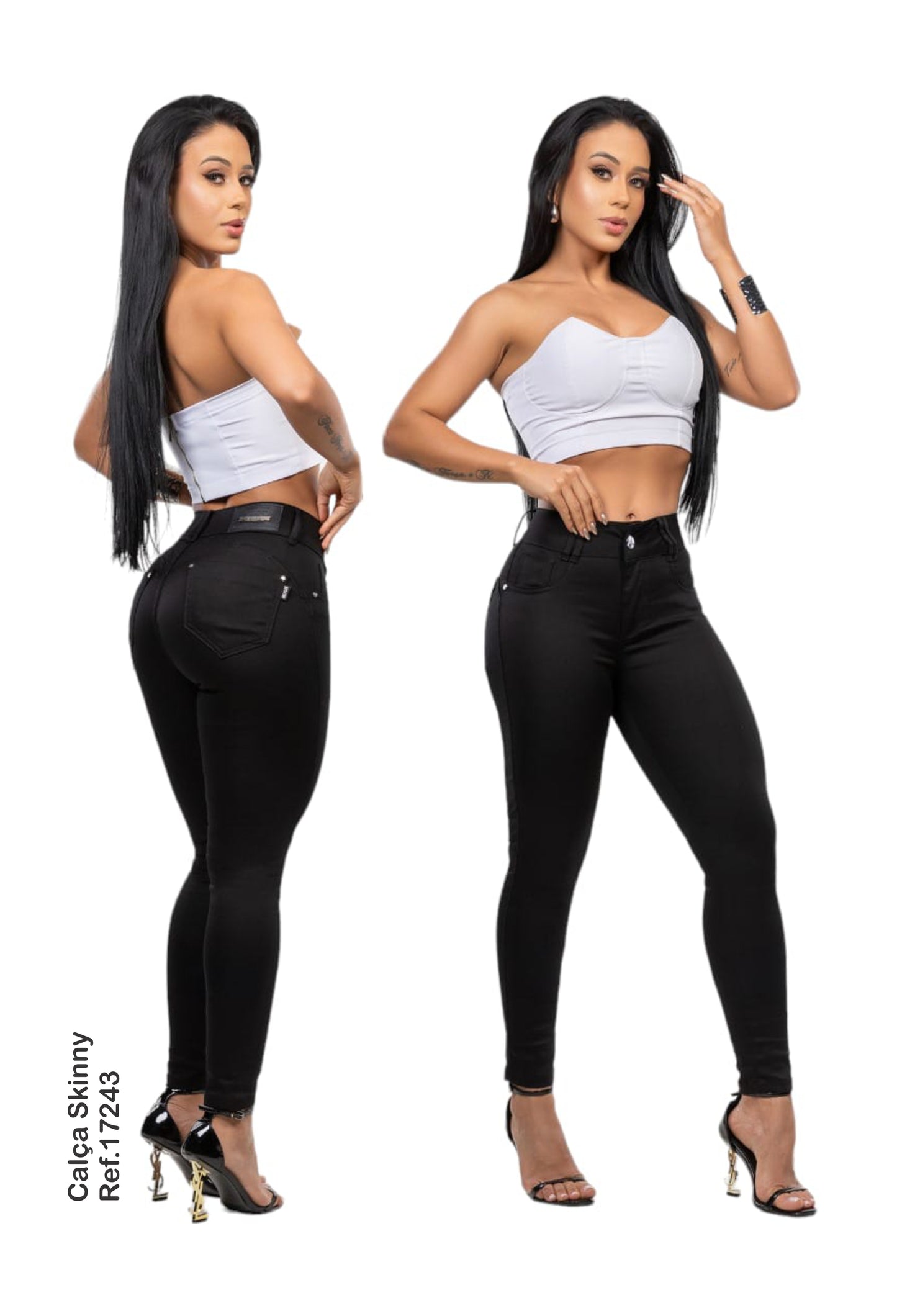 Calça Brim Com Bojo Removível Modela Bumbum Set For  Original