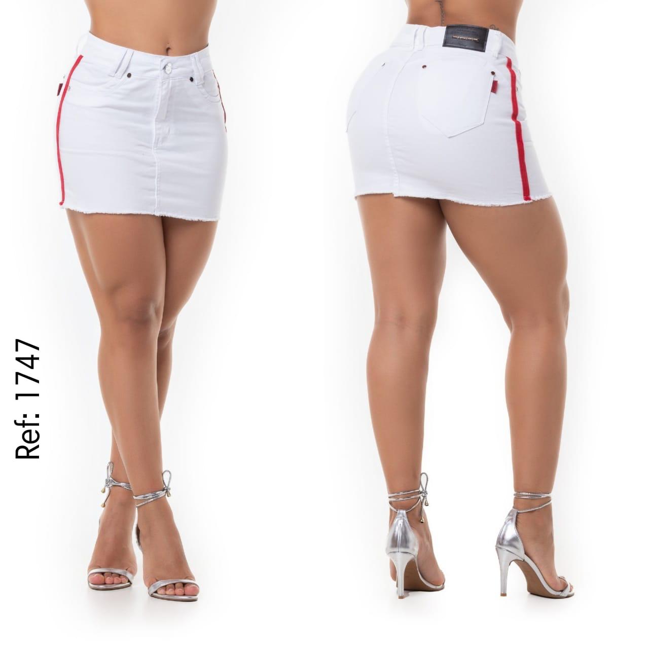 Saia Curta Branca Reveillon C/bojo Estilo Bull Brim