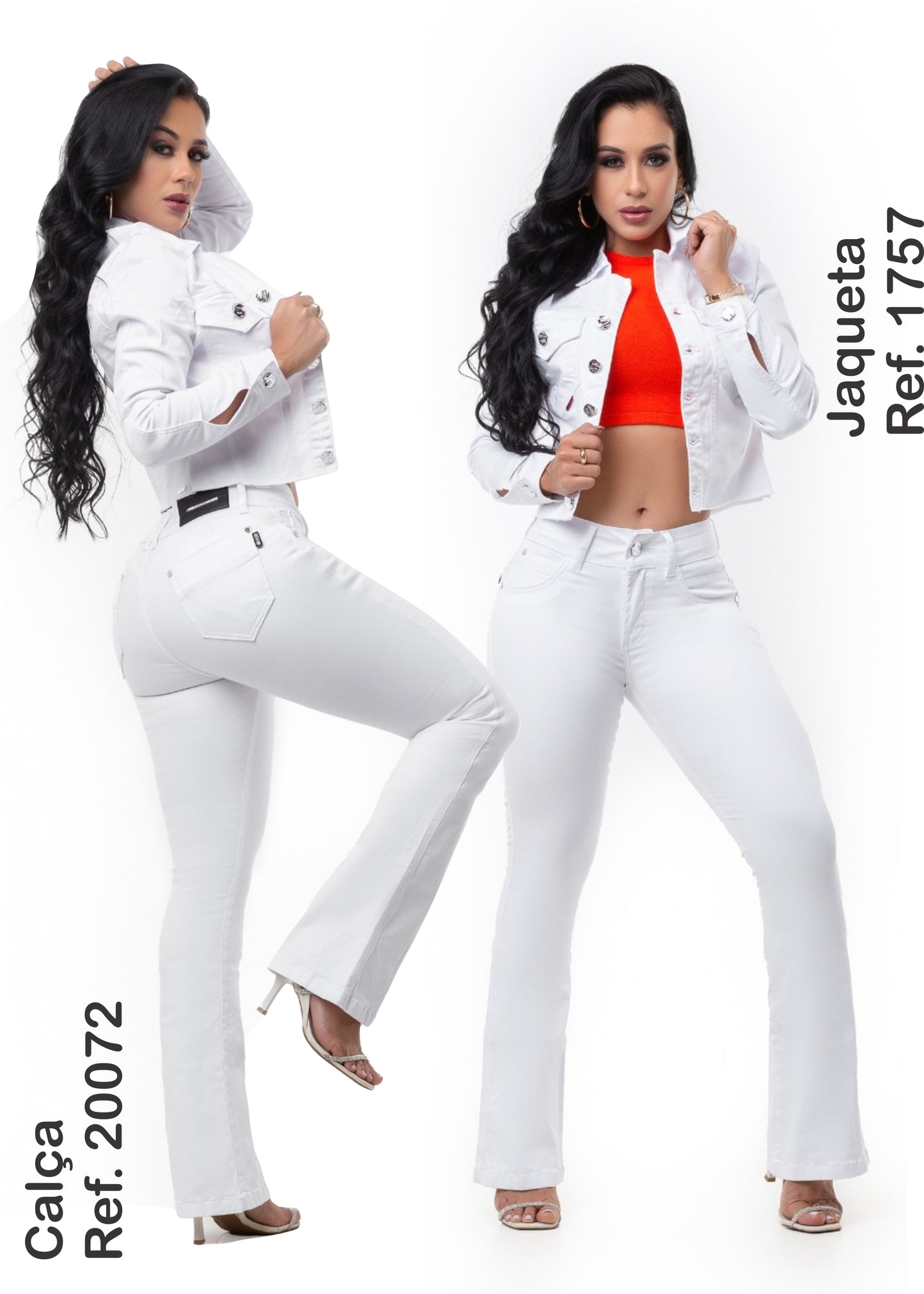 kit Jaqueta e Calça Jeans Lycra Com Bojo Modela Bubum Set For