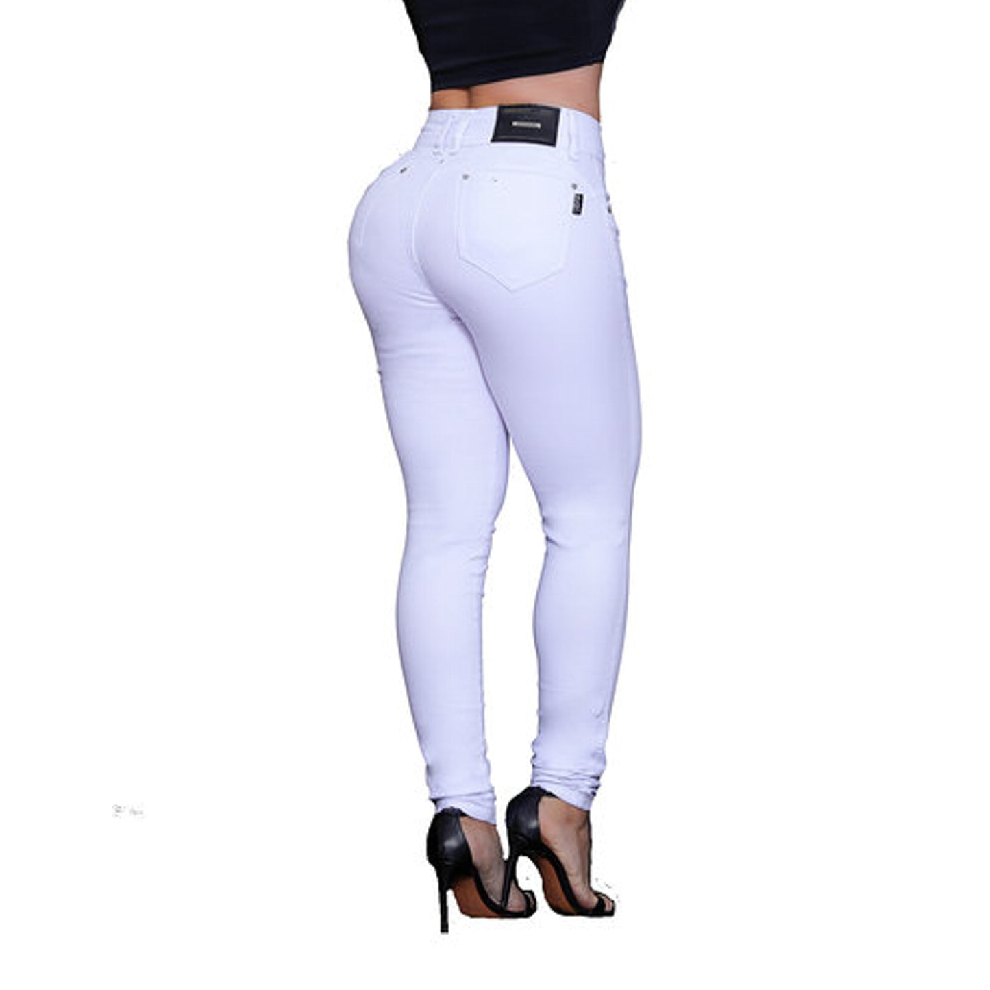 Calça Skinny  Lycra Branca Com Bojo Removível Set For Original