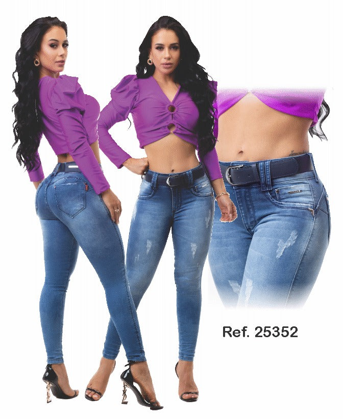 Calça Feminina Cigarrete Jeans C/lycra + Cinto