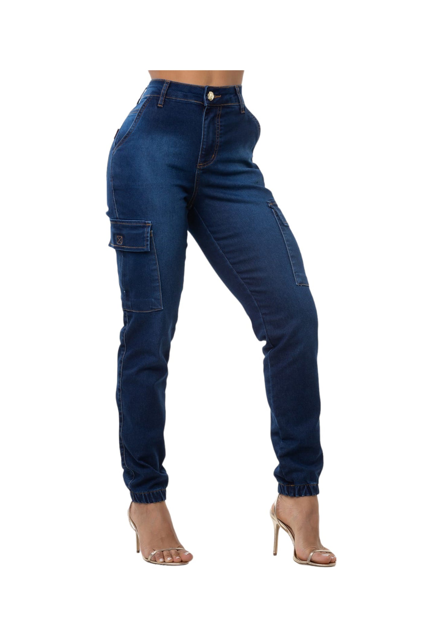 Calça Cargo Jeans com Lyra e Bojo Modela Bumbum Original