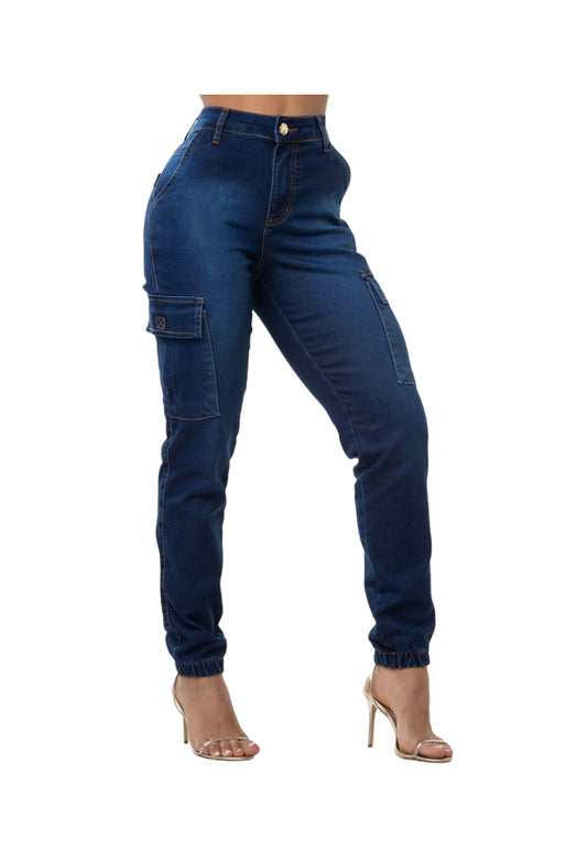 Calça Cargo Jeans com Lyra e Bojo Modela Bumbum Original
