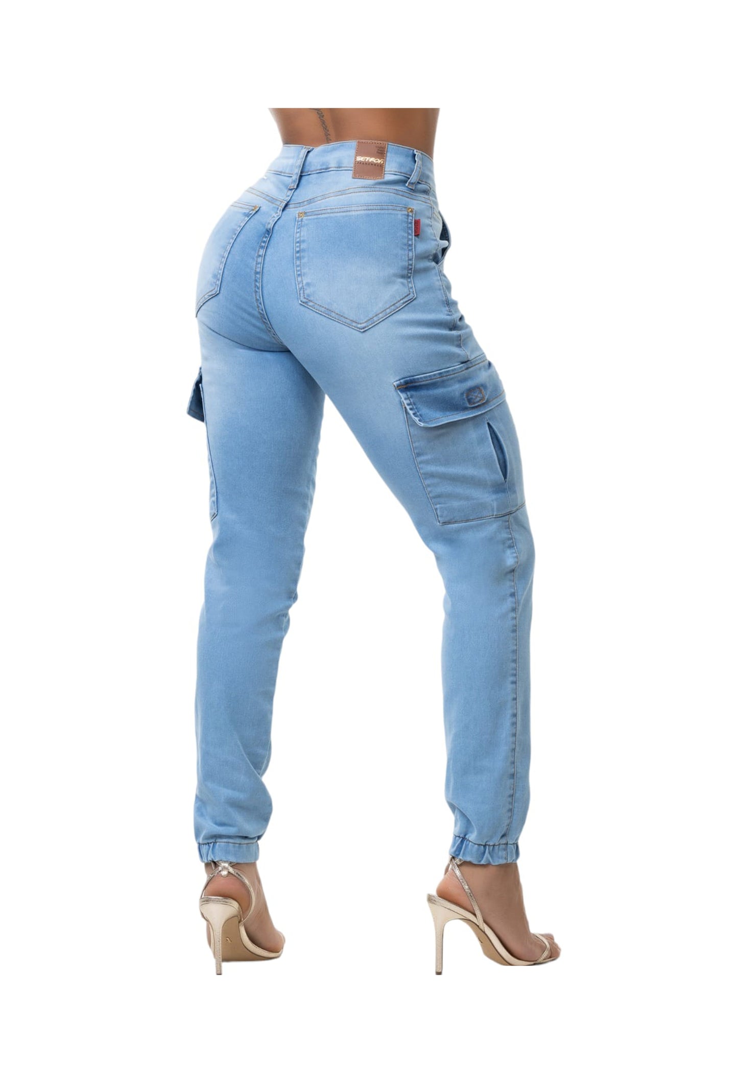 Calça Cargo Jeans com Lyra e Bojo Modela Bumbum Original