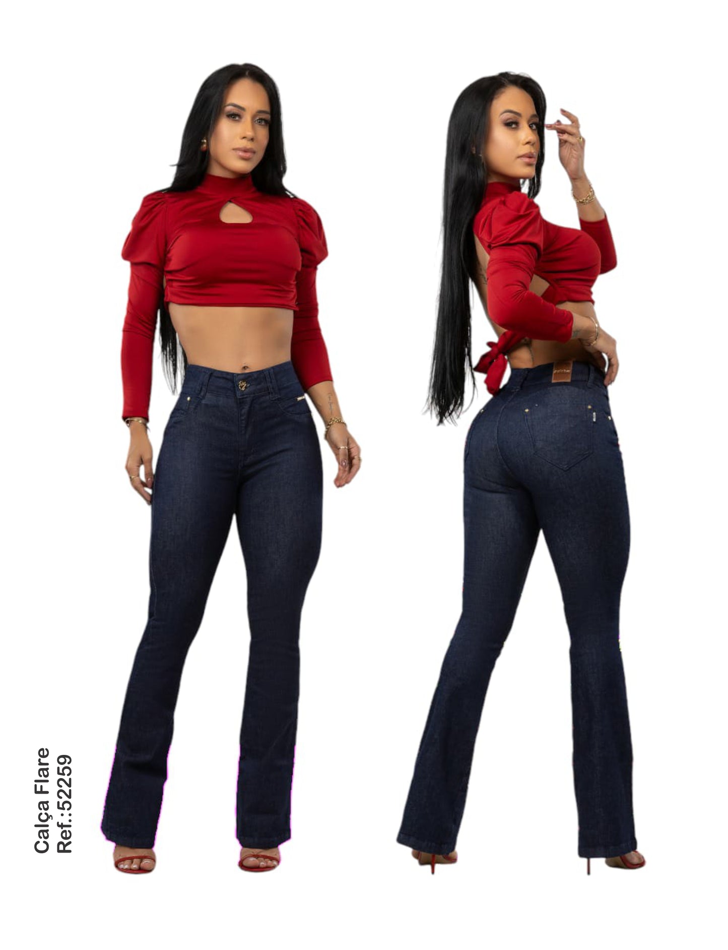 Calça Flare Jeans lycra Bojo Removível Original