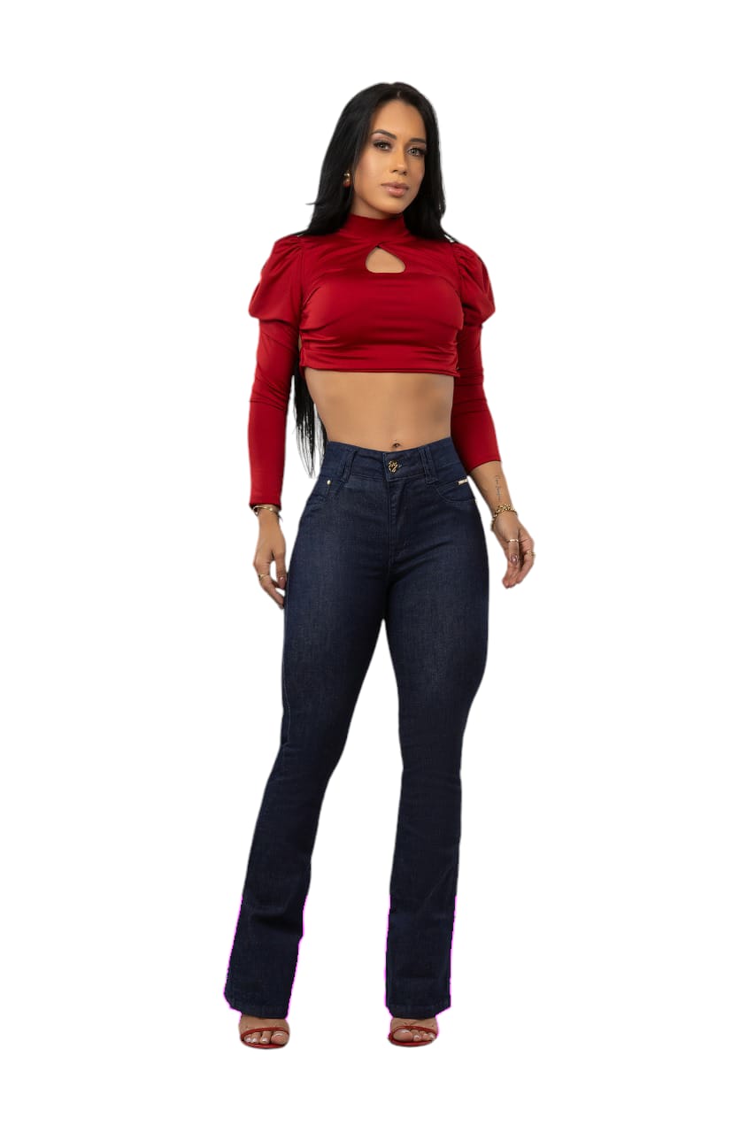 Calça Flare Jeans lycra Bojo Removível Original