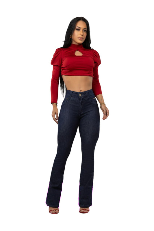 Calça Flare Jeans lycra Bojo Removível Original