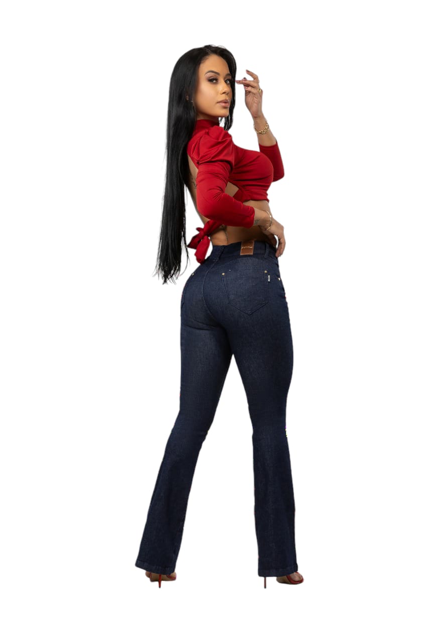 Calça Flare Jeans lycra Bojo Removível Original