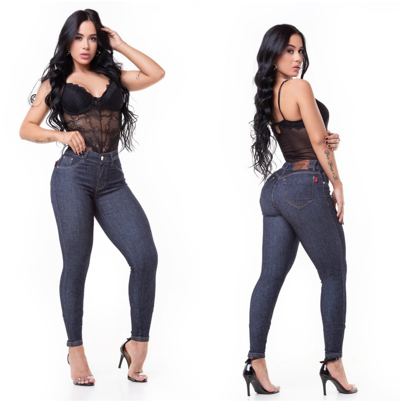 Calça Feminina Cigarrete Jeans Lycra Bojo Removível Original