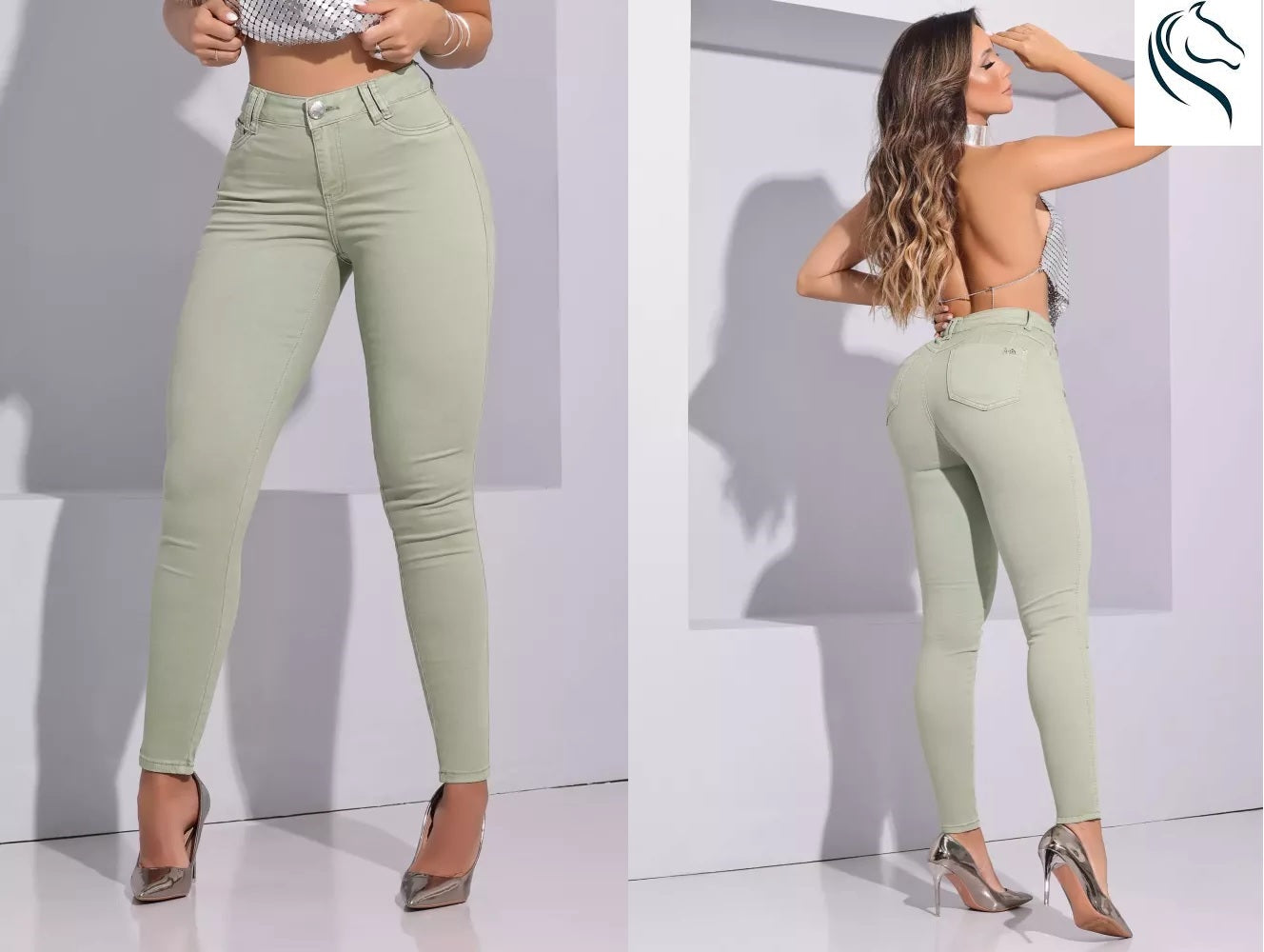 Calça Pit Bull Verde Bojo Modelador Jeans Com Lycra