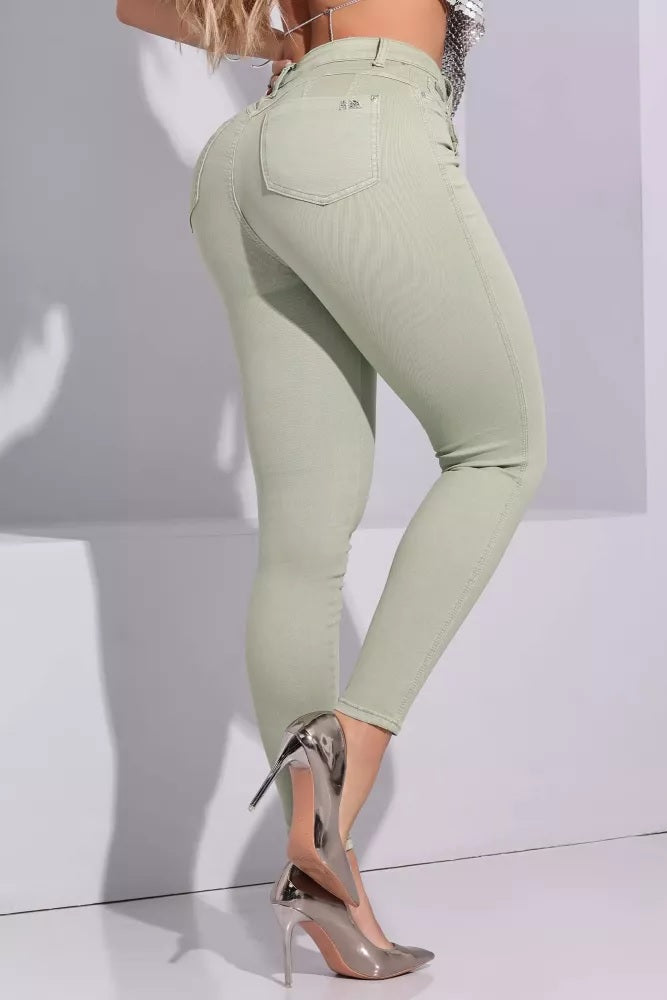 Calça Pit Bull Verde Bojo Modelador Jeans Com Lycra