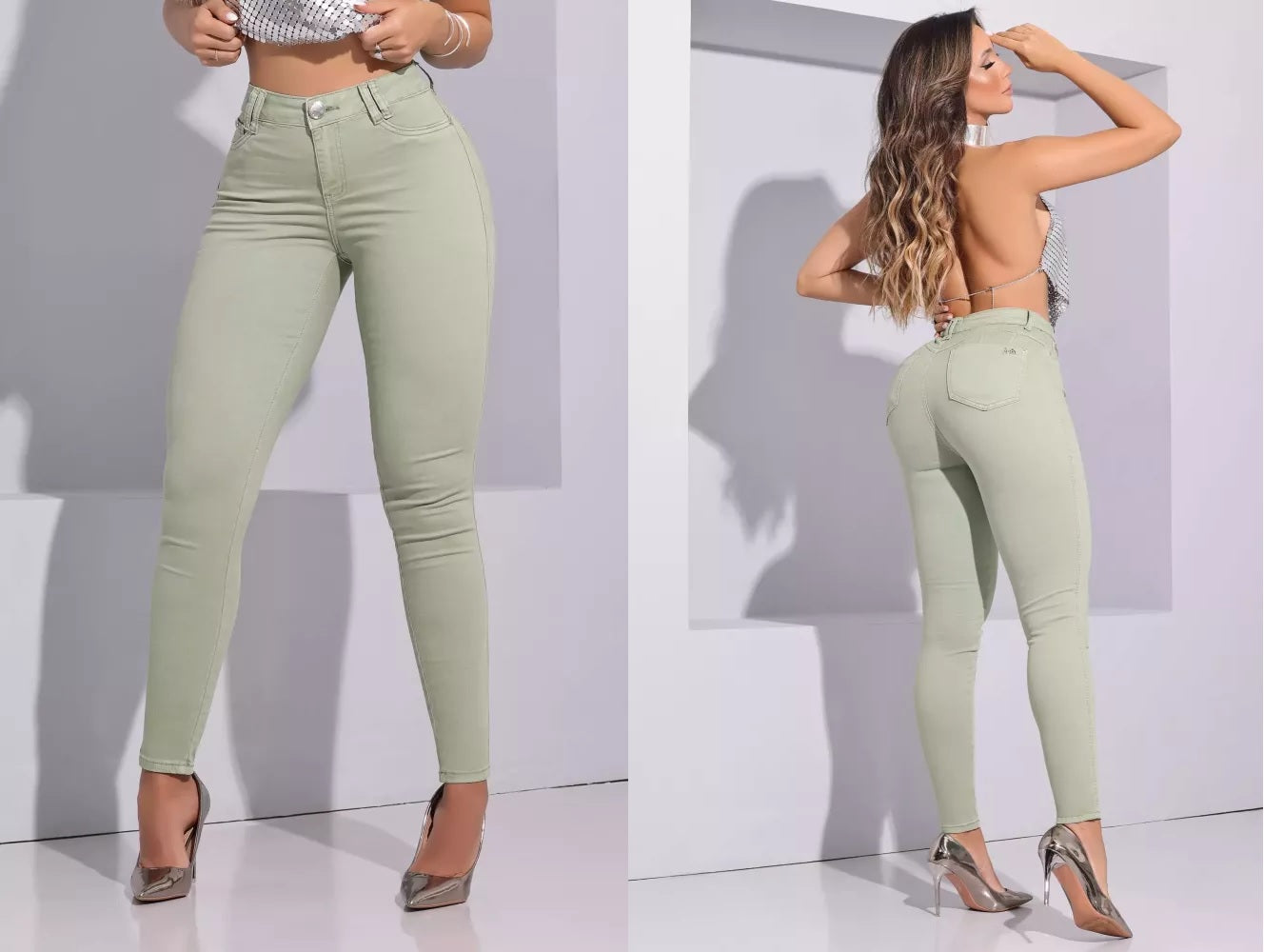 Calça Pit Bull Feminina Preta Bojo Modelador Jeans Com Lycra