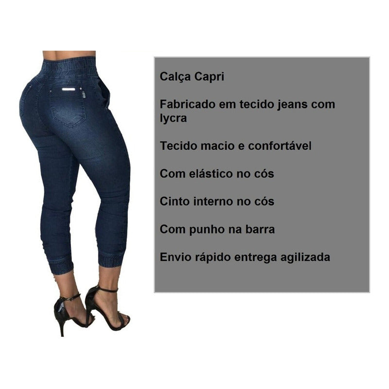 Calça Capri Feminina Jeans C/lycra Bojo Bumbum Original