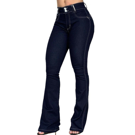 Calça Flare Lycra Bojo Removível Bumbum Barra Larga Original