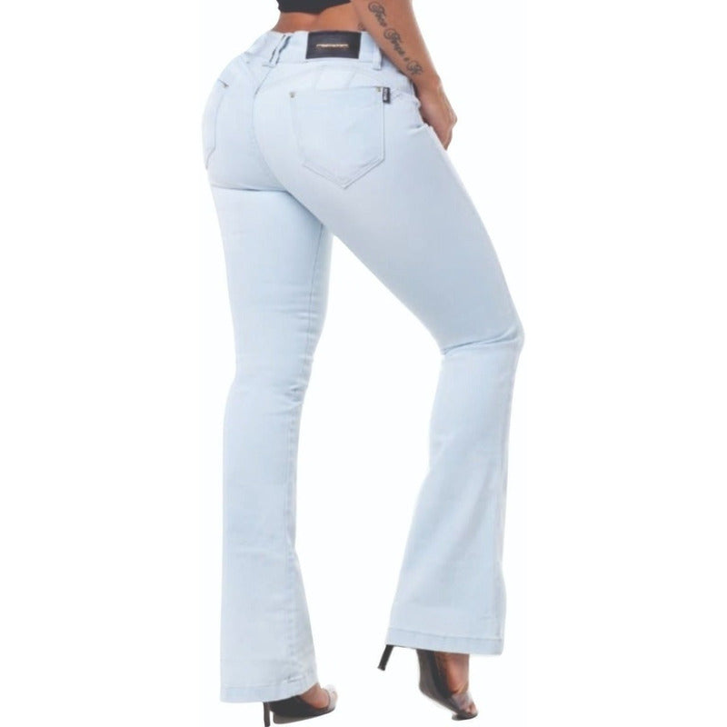 Calça Flare Jeans Lycra Strech Bojo Modela Bumbum