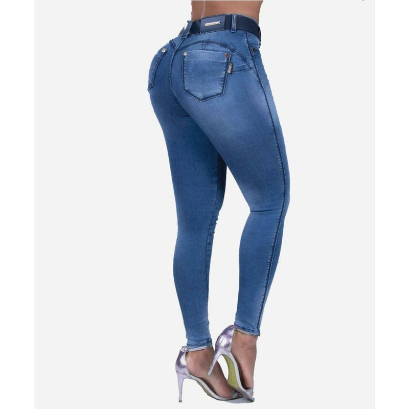 Calça Feminina Cigarrete Jeans C/lycra + Cinto