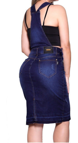 Jardineira Jeans Lycra Saia Evangélica Gospel
