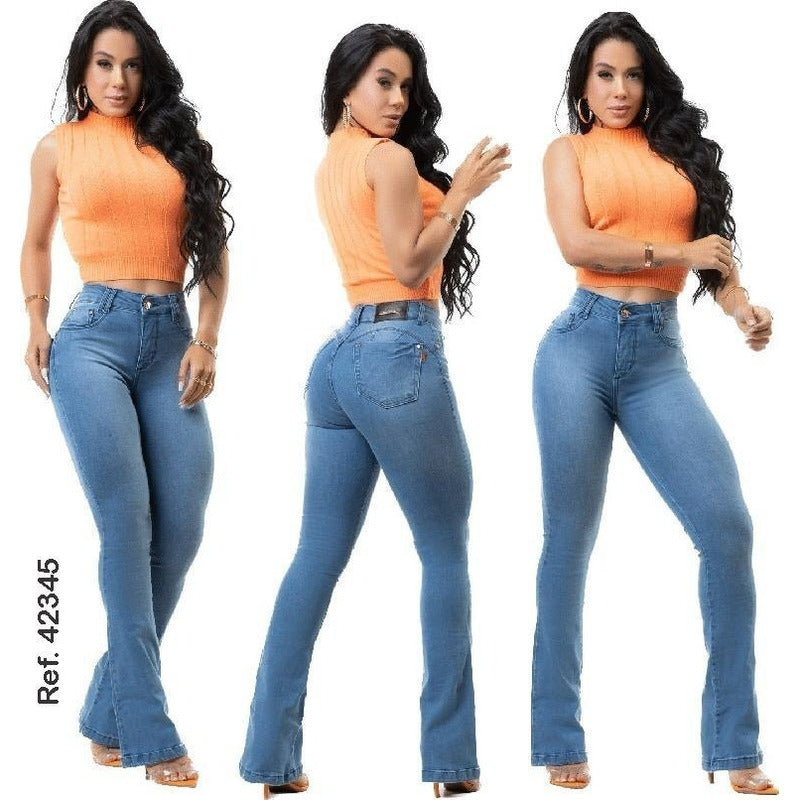 Calça Feminina Flare Jeans Lycra Bojo Bumbum Original