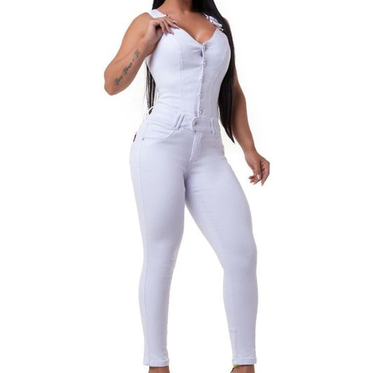 Macacão Jeans Lycra Bojo Bumbum Set For Original