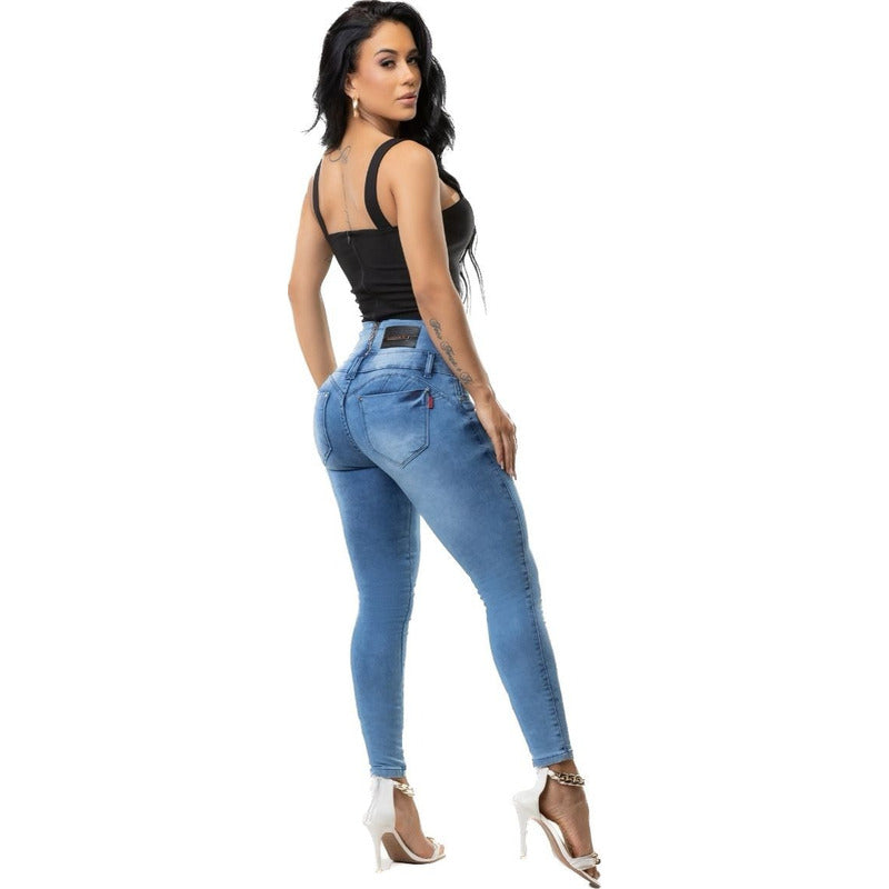 Calça Skinny Feminina Jeans C/lycra Original Bojo Removível