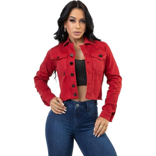 Jaqueta Feminina Vermelha Brim C/lycra Original