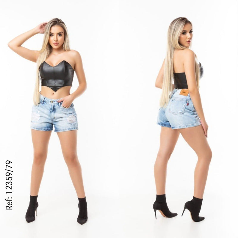 Short Curto Estilo Bull Bojo Aumenta Modela Bumbum