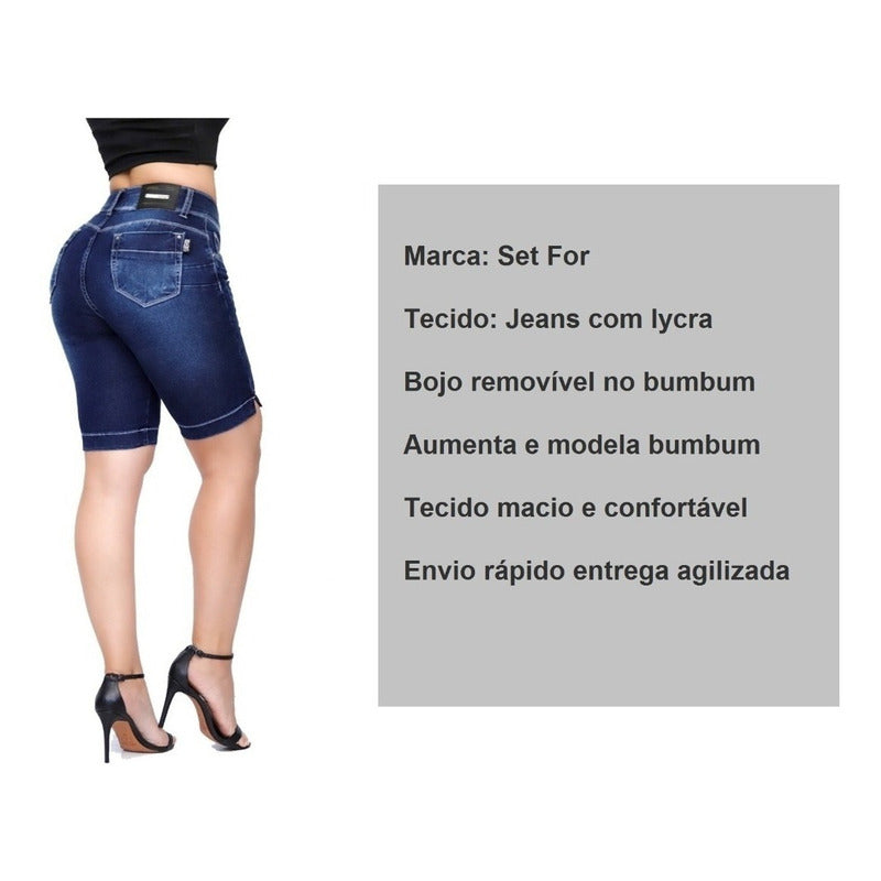 Bermuda Jump Jeans Lycra Bojo Bumbum Estilo Bull