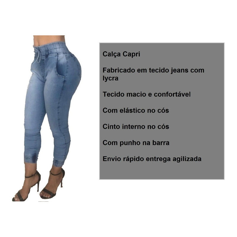 Calça Capri Feminina Jeans C/lycra Bojo Bumbum Original